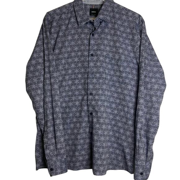 Strellson men’s L button up long sleeve shirt, designed in Switzerland, print - Picture 1 of 14